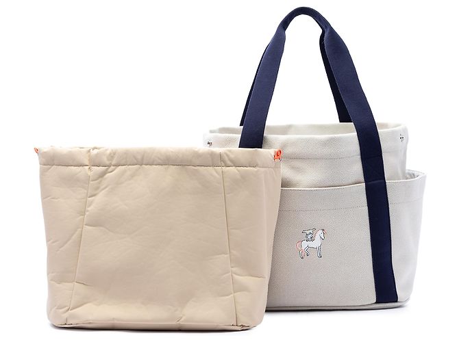 Hermès White Toile Cabriole Nappy Bag Weiß - Ansicht 7