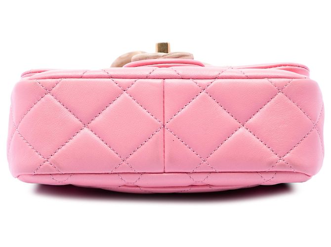 Chanel Pink Mini Wenge Wood Chain Flap Rosa - vista 3