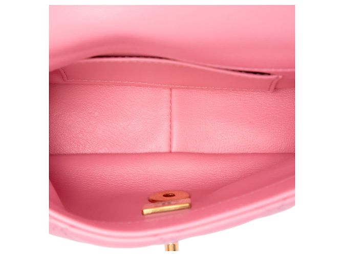 Chanel Pink Mini Wenge Wood Chain Flap Rosa - vista 4