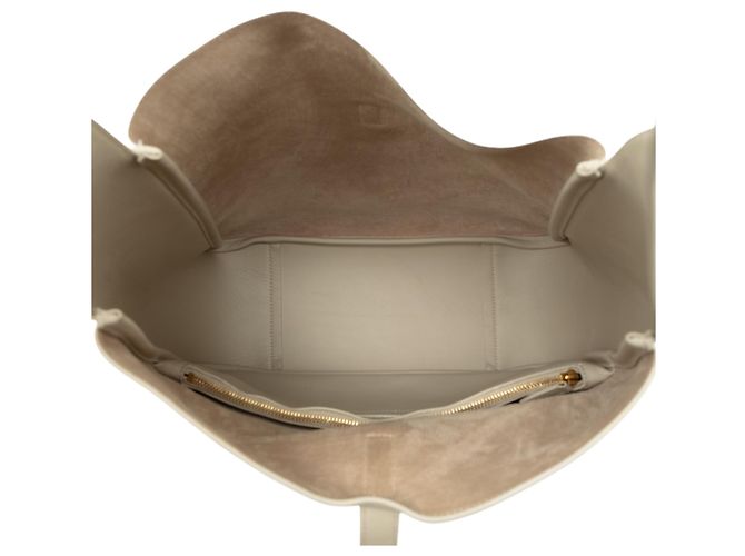 Saint Laurent Borsa Hobo in Pelle Morbida Marrone Large Le 5 a 7 Soft Beige - vista 4