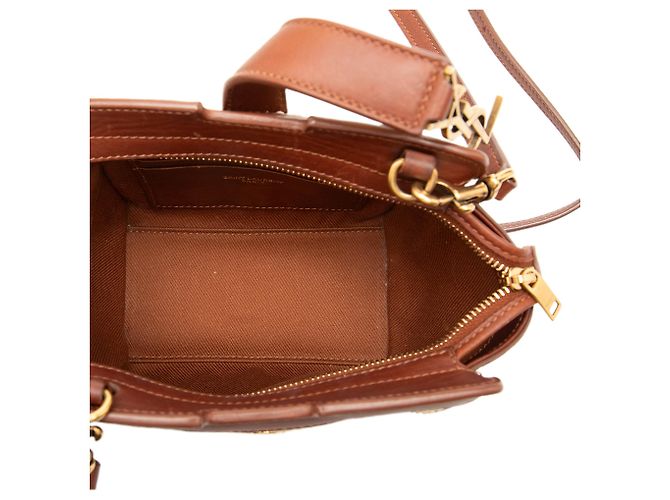 Borsa Tote Saint Laurent Downtown Monogram in Raffia Beige Toy - vista 4