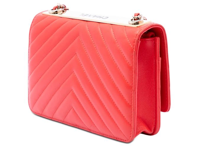 Chanel Red Chevron Lambskin Trendy CC Chain Wallet on Chain Rosso - vista 2