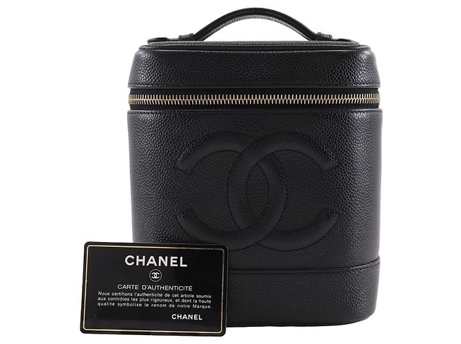 Vanity Beauty case Chanel Black CC Caviar Nero - vista 19