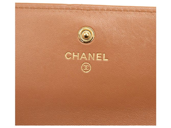 Carteira 19 Flap em pele de cordeiro acolchoada marrom Chanel Camelo - vista 6