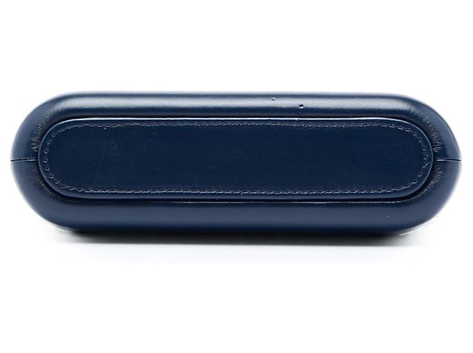 Clutch Gabrielle em tweed azul com duplo zíper e corrente Chanel - vista 3