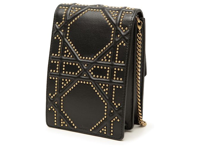 Dior Black Studded Leather Vertical Diorama Crossbody Nero - vista 2