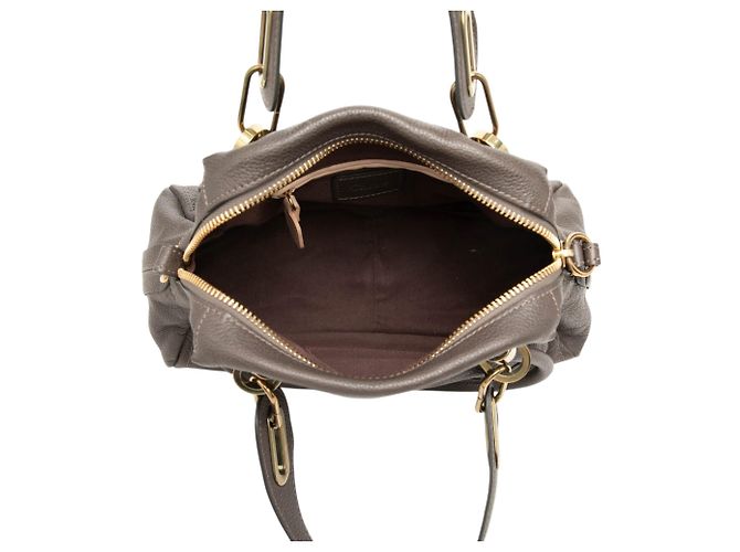 Borsa Chloé Gray Small Pebbled Leather Paraty Marrone Grigio antracite - vista 4