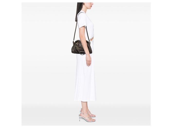 Borsa Chloé Gray Small Pebbled Leather Paraty Marrone Grigio antracite - vista 6
