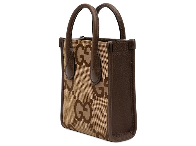 Gucci Beige Mini Jumbo GG Canvas Web Satchel - view 2