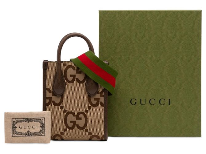 Gucci Beige Mini Jumbo GG Canvas Web Satchel - view 7