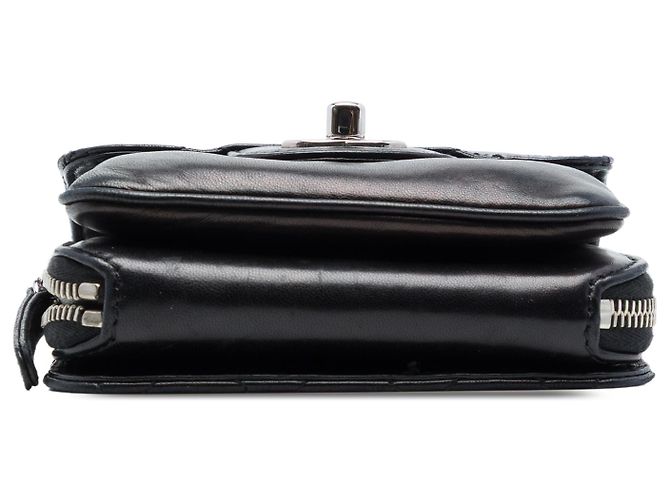 Wallet On Chain Portafoglio con catena Chanel Black CC in agnello trapuntato Nero - vista 3
