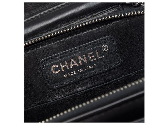 Wallet On Chain Portafoglio con catena Chanel Black CC in agnello trapuntato Nero - vista 5