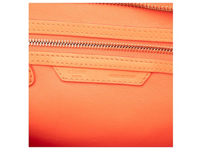 Céline Celine Orange Mini Leather Luggage Tote Arancione - vista 5