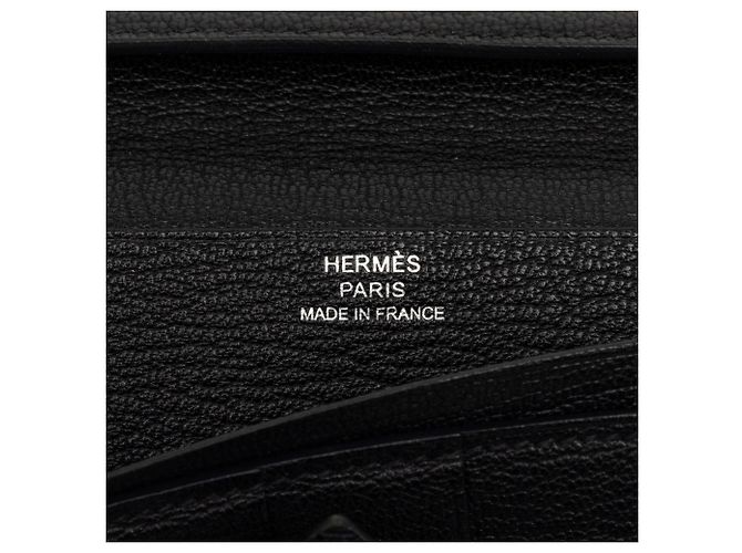 Cartera larga Bearn Soufflet en chevre Mysore negro Hermès - vista 6