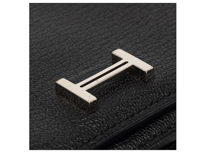Cartera larga Bearn Soufflet en chevre Mysore negro Hermès - vista 7