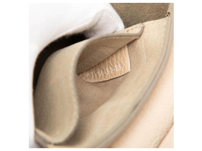 Borsa a tracolla Chloé Drew in pelle di vitello granulata nano marrone Beige - vista 6