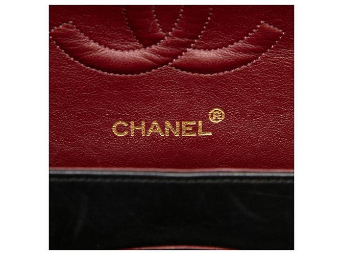 Chanel Black Medium Classic Lambskin Double Flap Nero - vista 5