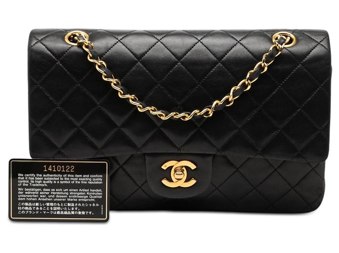 Chanel Black Medium Classic Lambskin Double Flap Nero - vista 7
