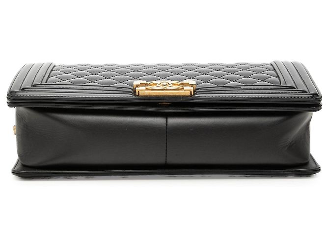 Chanel Black Medium Quilted Patent Boy Flap Nero - vista 3
