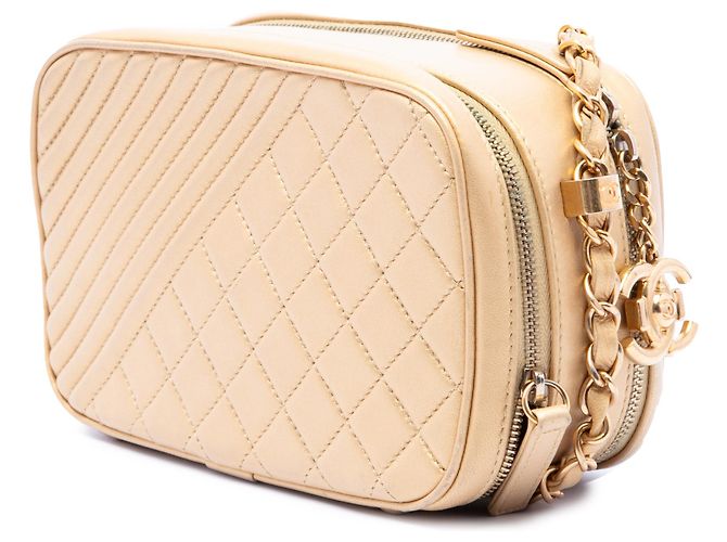 Chanel Gold Small Quilted Lambskin Coco Boy Kamera Tasche Golden - Ansicht 2
