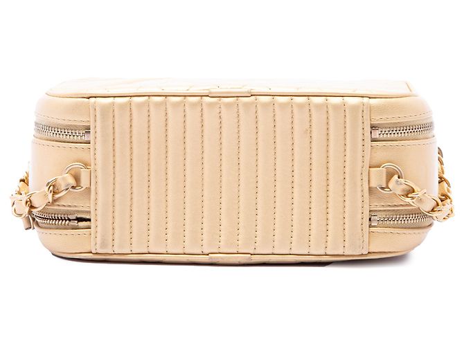 Chanel Gold Small Quilted Lambskin Coco Boy Kamera Tasche Golden - Ansicht 3