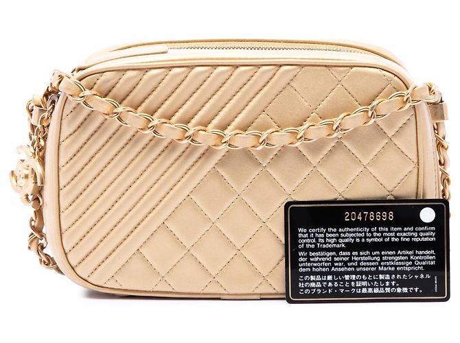 Chanel Gold Small Quilted Lambskin Coco Boy Kamera Tasche Golden - Ansicht 7