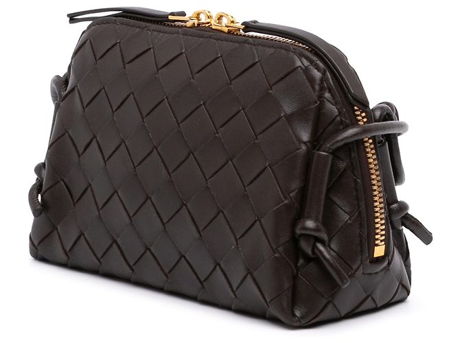 Borsa a tracolla Loop Mini in agnello intrecciato Intrecciato marrone Bottega Veneta Marrone scuro - vista 2
