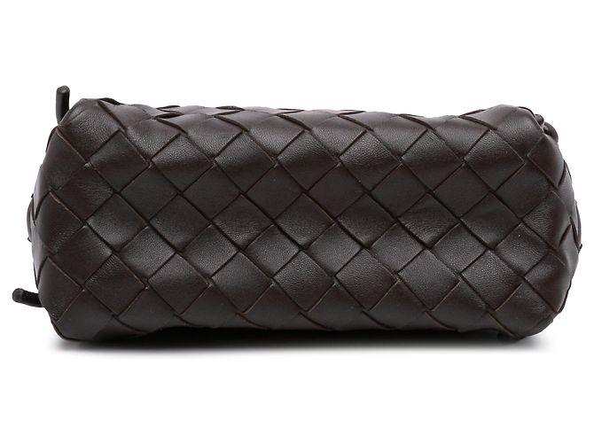 Borsa a tracolla Loop Mini in agnello intrecciato Intrecciato marrone Bottega Veneta Marrone scuro - vista 3