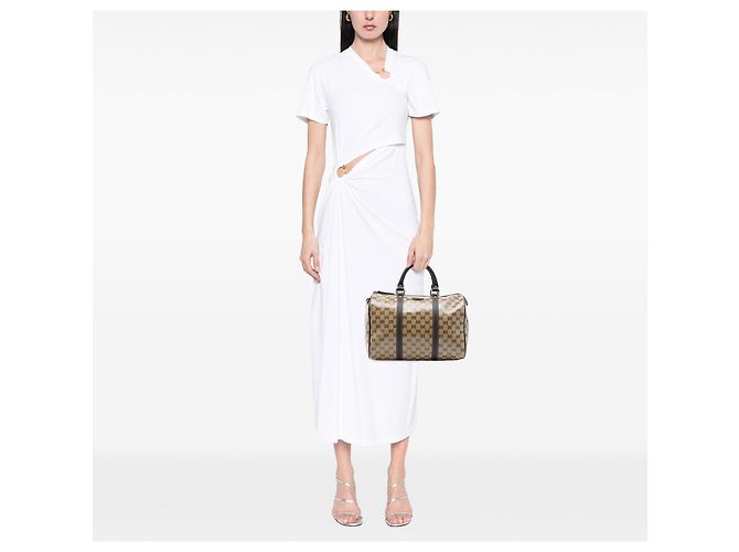 Borsa Boston Gucci Beige Medium GG Crystal Joy - vista 6