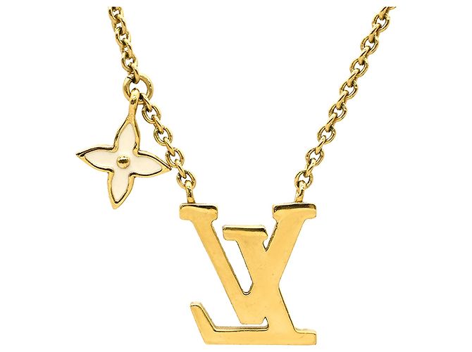 Collana con pendente Louis Vuitton Gold Gold Plated LV Iconic Enamel D'oro - vista 2