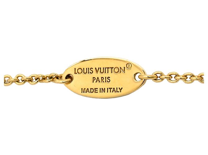 Collana con pendente Louis Vuitton Gold Gold Plated LV Iconic Enamel D'oro - vista 4