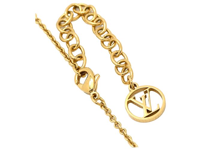 Collana con pendente Louis Vuitton Gold Gold Plated LV Iconic Enamel D'oro - vista 6