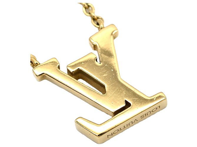 Collana con pendente Louis Vuitton Gold Gold Plated LV Iconic Enamel D'oro - vista 8