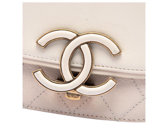 Chanel Brown Small Calfskin Coco Curve Flap Marrone Beige - vista 5