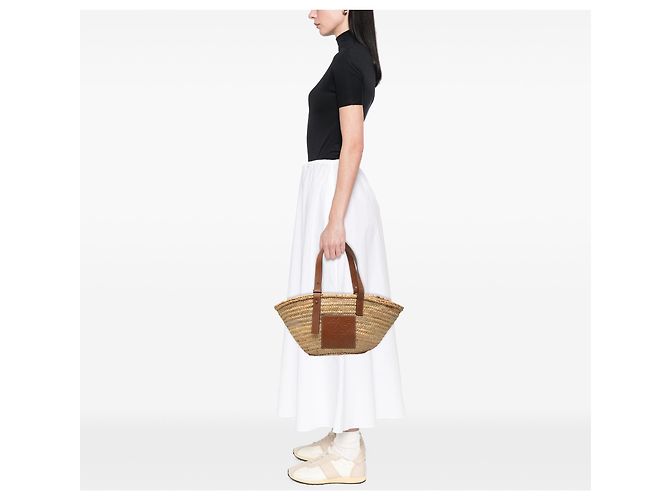 LOEWE Beige Medium Raffia Anagram Basket Tote - Ansicht 6