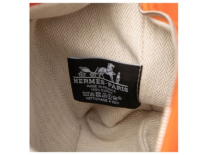 Custodia Hermès Orange Small Toile Bride A Brac Arancione - vista 5