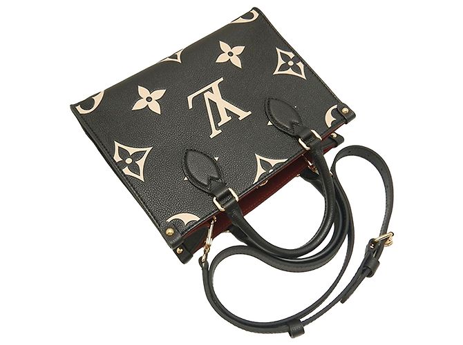 Louis Vuitton Black Bicolor Monogram Empreinte Giant Onthego PM Nero - vista 9