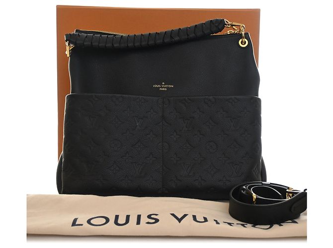 Louis Vuitton Black Monogram Empreinte Maida Hobo Nero - vista 14