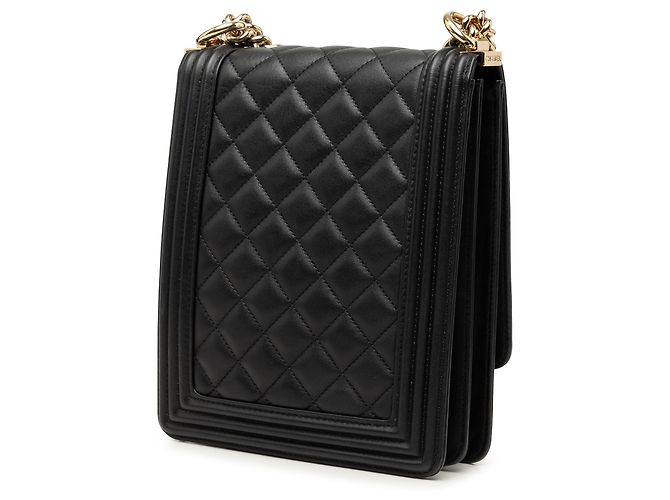 Chanel Black Quilted Lambskin North South Boy Flap Nero - vista 2