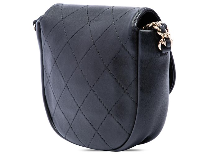 Chanel Black Small CC Quilted Lambskin Messenger Flap Nero - vista 2