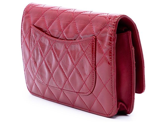 Wallet On Chain Portafoglio con catena Chanel Red Quilted Patent Reissue 2.55 Rosso - vista 2