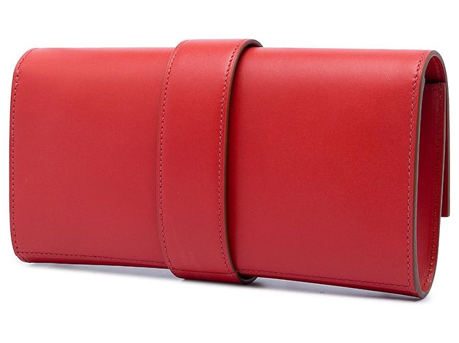 Clutch Medor 23 in Tadelakt rosso Hermès - vista 2