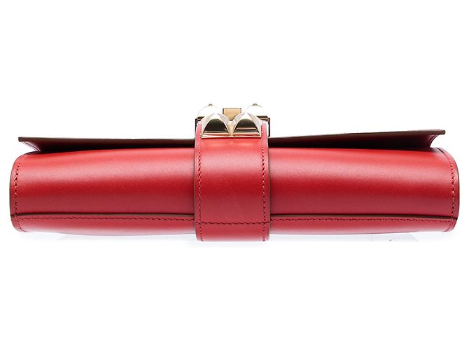 Clutch Medor 23 in Tadelakt rosso Hermès - vista 3