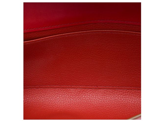 Clutch Medor 23 in Tadelakt rosso Hermès - vista 4