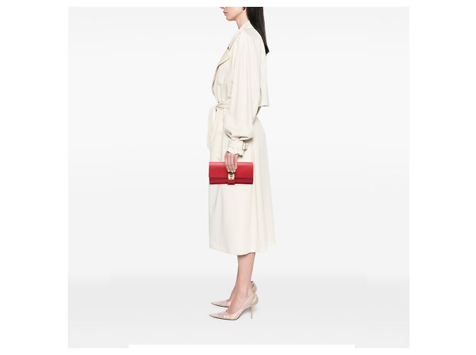 Clutch Medor 23 in Tadelakt rosso Hermès - vista 5