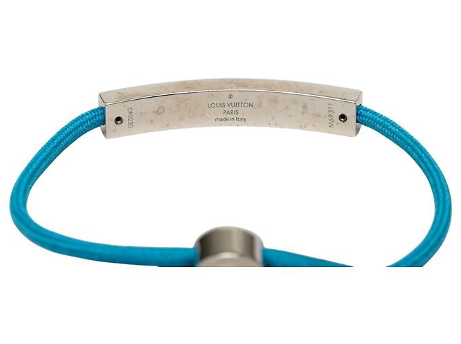 Bracciale LV Space in nylon blu e ottone Louis Vuitton - vista 4