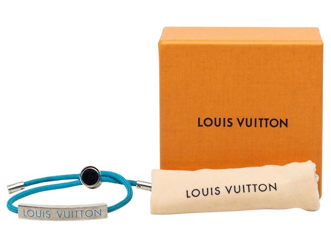 Bracciale LV Space in nylon blu e ottone Louis Vuitton - vista 7