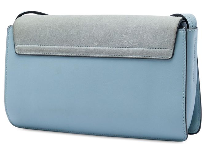 Chloé Faye Crossbody in scamosciato e pelle di vitello blu, piccola Blu chiaro - vista 2