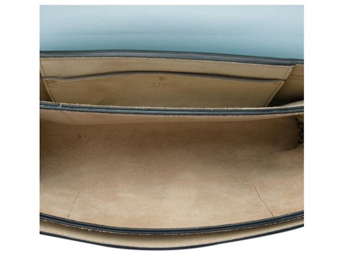 Chloé Faye Crossbody in scamosciato e pelle di vitello blu, piccola Blu chiaro - vista 4