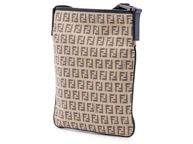 Fendi Beige Zucchino Canvas Crossbody - vista 2
